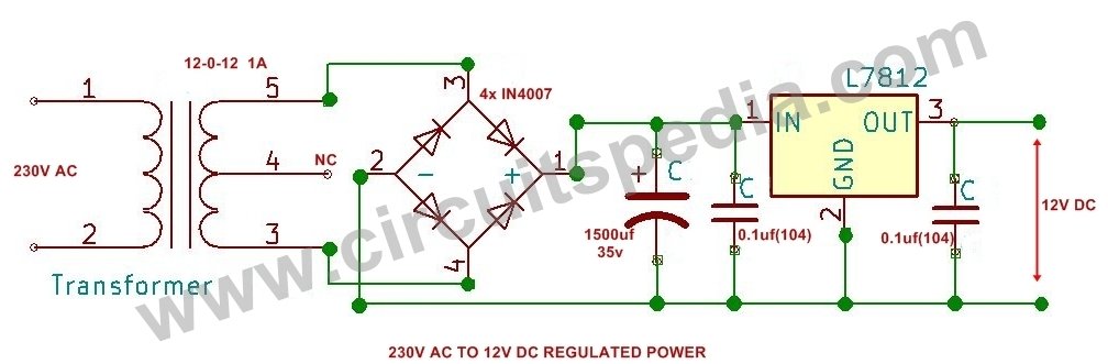 220/230v ac to 12v/5v DC Regulated Power DC converter ...
